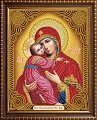 Картина стразами (набор) "Икона Владимирская Богородица" АЖ-5034